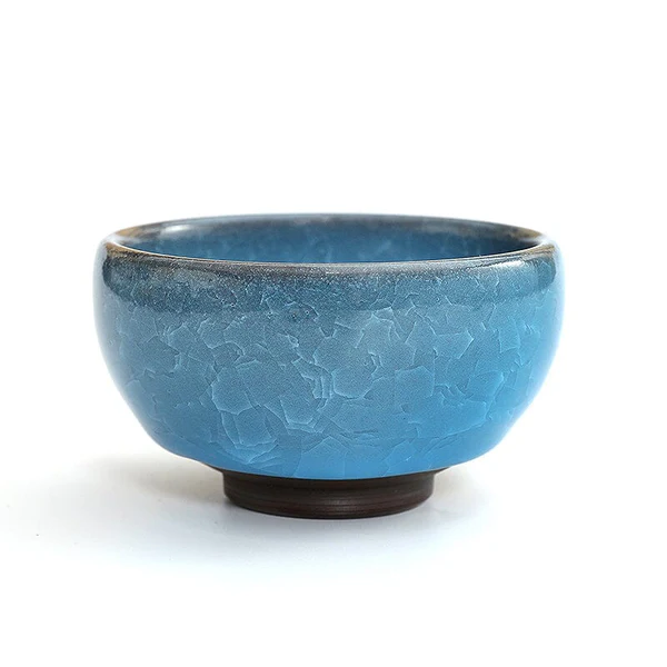 Oceanic Ice Crackle Tenmoku Tea Cups