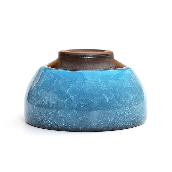 Oceanic Ice Crackle Tenmoku Tea Cups